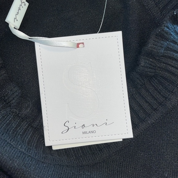 Sioni Womens NWT Black Lace Flutter Hearts Sleeve Ruffle Mock Neck Sweater XL - Picture 5 of 7